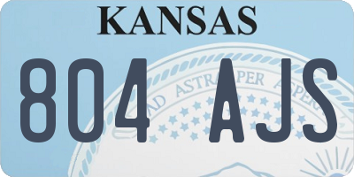 KS license plate 804AJS