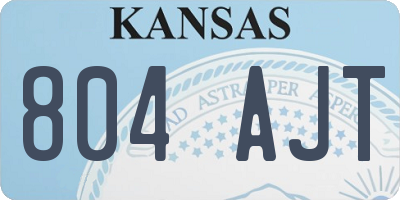 KS license plate 804AJT