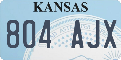 KS license plate 804AJX