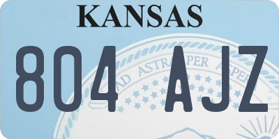 KS license plate 804AJZ