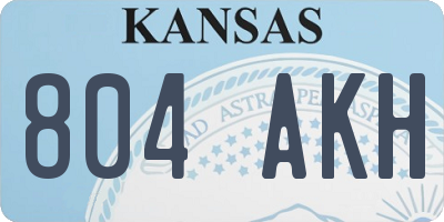 KS license plate 804AKH