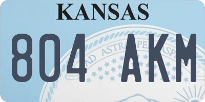 KS license plate 804AKM