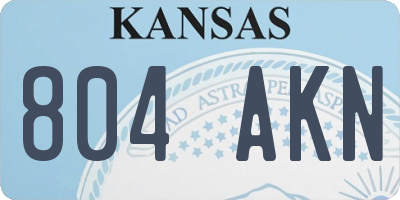 KS license plate 804AKN