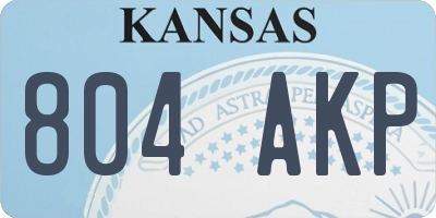 KS license plate 804AKP