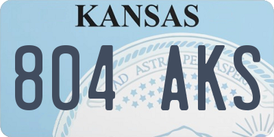 KS license plate 804AKS