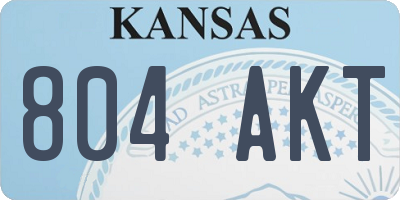 KS license plate 804AKT