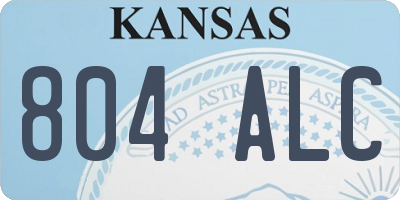 KS license plate 804ALC