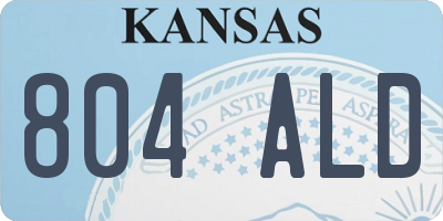 KS license plate 804ALD