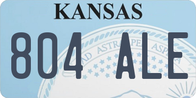 KS license plate 804ALE