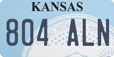 KS license plate 804ALN