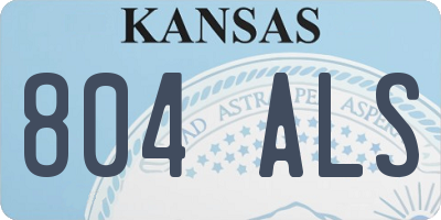 KS license plate 804ALS