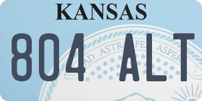 KS license plate 804ALT