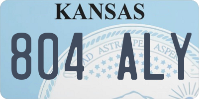 KS license plate 804ALY