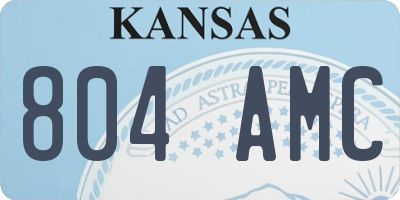 KS license plate 804AMC