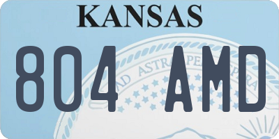 KS license plate 804AMD