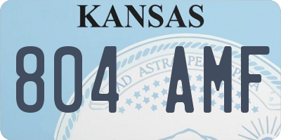 KS license plate 804AMF