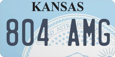 KS license plate 804AMG