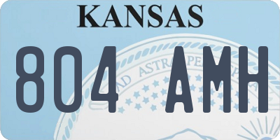 KS license plate 804AMH
