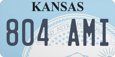 KS license plate 804AMI