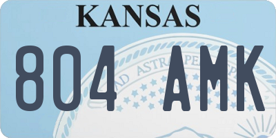 KS license plate 804AMK