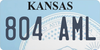 KS license plate 804AML