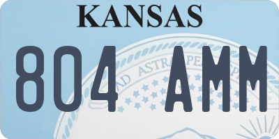 KS license plate 804AMM