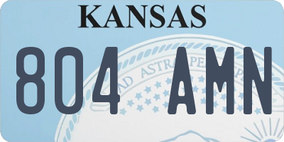 KS license plate 804AMN