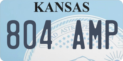 KS license plate 804AMP