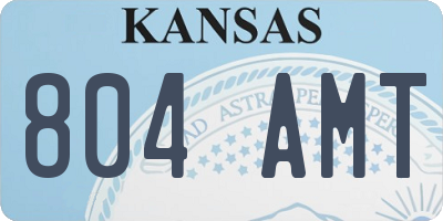 KS license plate 804AMT
