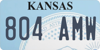 KS license plate 804AMW