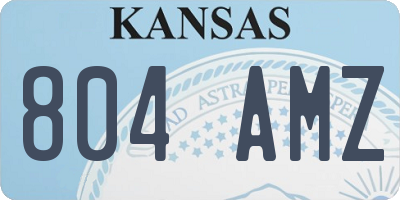 KS license plate 804AMZ