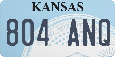 KS license plate 804ANQ