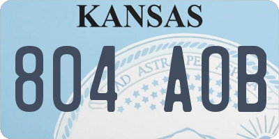 KS license plate 804AOB