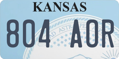 KS license plate 804AOR