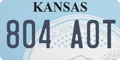 KS license plate 804AOT