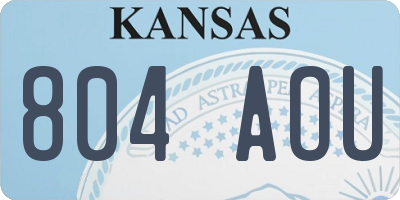KS license plate 804AOU