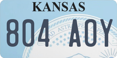 KS license plate 804AOY