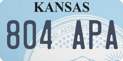 KS license plate 804APA