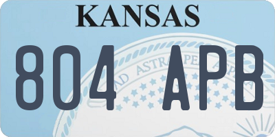 KS license plate 804APB