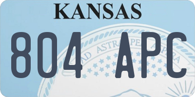 KS license plate 804APC