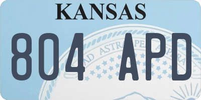 KS license plate 804APD
