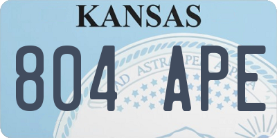 KS license plate 804APE