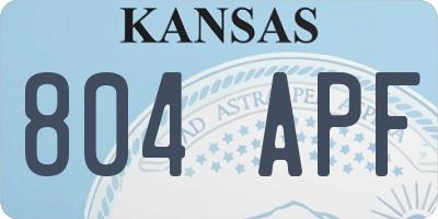 KS license plate 804APF