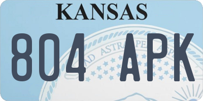 KS license plate 804APK