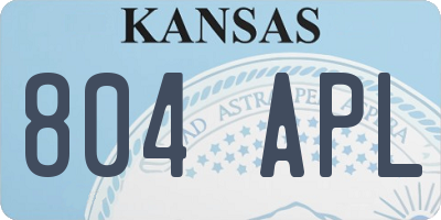 KS license plate 804APL