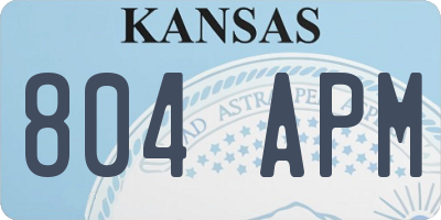 KS license plate 804APM