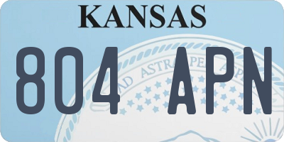 KS license plate 804APN