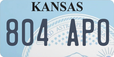 KS license plate 804APO