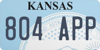 KS license plate 804APP