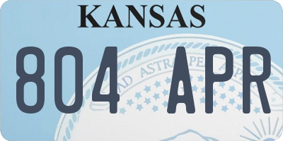 KS license plate 804APR